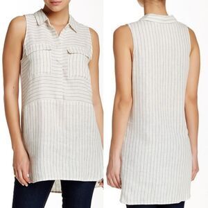 LUSH Sleeveless Linen Tunic Popover Top XL